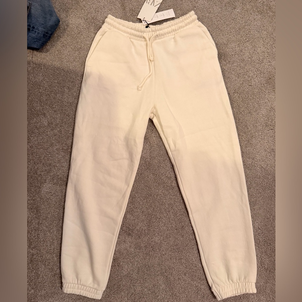 Zara white sweatpants